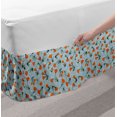 thumbnail image 2 of Floral Bed Skirt, Repeating Vintage-Themed Flowers on Branches, Elastic Bedskirt Dust Ruffle Wrap Around for Bedding Decor, 4 Sizes, Pale Blue Burnt Orange, by Ambesonne, 2 of 2