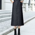 thumbnail image 1 of Vedolay Skirt With Slit Women's Casual Print Contrast Mesh Asymmetrical Hem Maxi Skirt,Black XL, 1 of 4