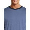 Hanes Men's Short Sleeve Cotton Modal Sleep Tee and Woven Stretch Sleep