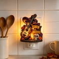 thumbnail image 4 of Day of the Dead Skull Plug In Night Light, Acrylic Sugar Skull Wall Lamp with Warm Glow, Halloween Decor for Bedroom Hallway Entryway Home, 4 of 6