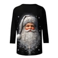 thumbnail image 4 of LiMoi Women's 3/4 Sleeve Holiday Santa Print Shirt Round Neck Breathable Top for Christmas Gatherings Tees Tshirts Blouse T-Shirt My Items, 4 of 6
