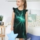 thumbnail image 4 of Fotbe Green Lightning Flash Vestido de Dormir para Niñas de 3 a 10 Años, Mangas Cortas, Estilo Princesa, Pijama Camisón con Mangas Voladas-Small, 4 of 6