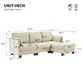 thumbnail image 3 of Howcool Cloud Couch Modular Sectional Sofa 3 Seat 93" L Shaped Convertible Couch Chenille Thick Cushion with Ottoman, Removable & Washable Cover for Living Room,Beige, 3 of 8