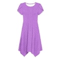 thumbnail image 7 of Meichang Summer Polka Dots Dresses for Women Petal Short Sleeve Crew Neck Irregularly Hem Midi Dress Casual A-Line Cocktail Wedding Guest Party Dress with Pockets, 7 of 7