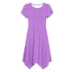 thumbnail image 5 of Mujeres Manga Corta Tops Casual Cuello Redondo Vestido de Impresión Irregularmente Falda Vestido de Manga Corta para Mujeres, 5 of 6
