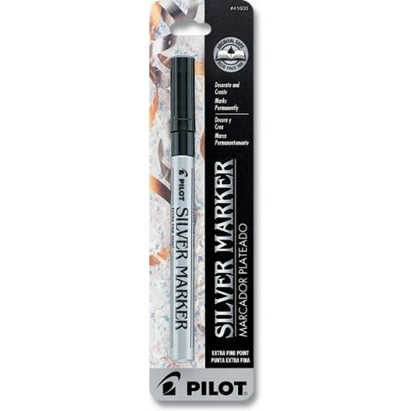 Pilot Metallic Permanent Marker, Extra-Fine, Silver (Pack of 18)