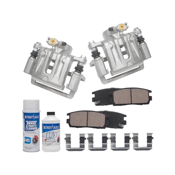 Rear Brake Pad and Caliper Kit - Compatible with 2007 - 2017 Chevy Equinox 2008 2009 2010 2011 2012 2013 2014 2015 2016