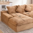 thumbnail image 4 of GNIXUU 98.8” Modular Sectional Sofa, Cloud Boneless Couch with Deep Seat Chaise, Comfy Corduroy L-Shape Convertible Modern Sponge Compression Sofas for Living Room,Bedroom,Office,Brown, 4 of 4