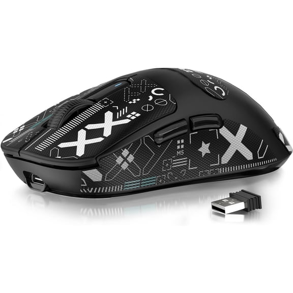 ATTACK SHARK X3 49g SUPERLIGHT Mouse with Tape, PixArt PAW3395 Gaming Sensor, BT/2.4G Wireless/Wired Gaming Mouse, 6 Adjustable DPI 26000, 200 Hrs Battery, Office Mice for Win11/Xbox/PS/Mac,Black