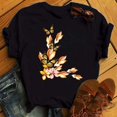 thumbnail image 4 of T-shirt Femme Imprimé Mode Fleur Papillon Manches Courtes Décontracté Haut Graphique, 4 of 7