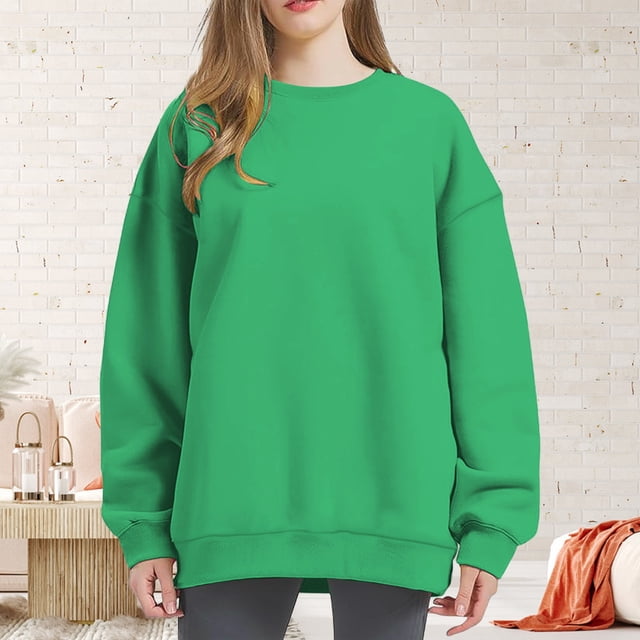 Pxiakgy Vente Chaude!! Sweatshirts Oversize pour Femmes, Sweats à Capuche, Pulls Col Rond, Hauts Décontractés, Tenues de Mode Printemps Automne, Vêtements de Sport 2025, Veste Sweat-Shirt, Pantalon Vert m