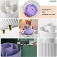 thumbnail image 5 of ABPETE Large Capacity Makeup Brush Holder,360° Rotating Makeup Organizer,5 Slot Makeup Brushes Cup,for Vanity Decor,Bathroom Countertops,Desk Storage Container,Cosmetic Display cases(Purple), 5 of 12