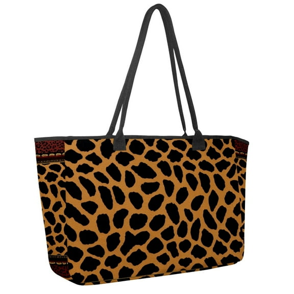 Big Shoulder Handbags for Women,Fashion Leopard Print Large Casual Tote Bags for Work Travel Commuter Shopping Trendy Handbag