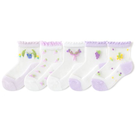 

Baby Toddler Girls Princess Cotton Frilly Socks Lace Ruffle Pack of Thin Mesh Summer for Dress Style 4 Style 4 M，G145307