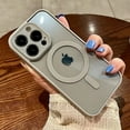 thumbnail image 2 of Luxury MagSafe wireless charge phone case for iPhone 11 12 13 14 15 Pro Max Plus magnetic bumper transparent cases cover, 2 of 17