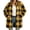 Yellow, variant on qafoshin Womens Classic Plaid Fuzzy Fleece Jacket Oversized Long Sleeve Stand Collar Tranch Coat Fall Winter Warm Outerwear with Pockets