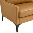 thumbnail image 6 of Sofa Couch, Tan, Leather, Mid Century Living Lounge Cafe Lobby Hospitality Restaurant, Modern Contemporary HB34309, 6 of 8