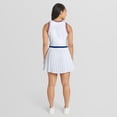 thumbnail image 2 of Women's WEAR by Erin Andrews White Chicago Cubs Zip-Front Pleated Tri-Blend Scoop Neck Tank Dress, 2 of 4