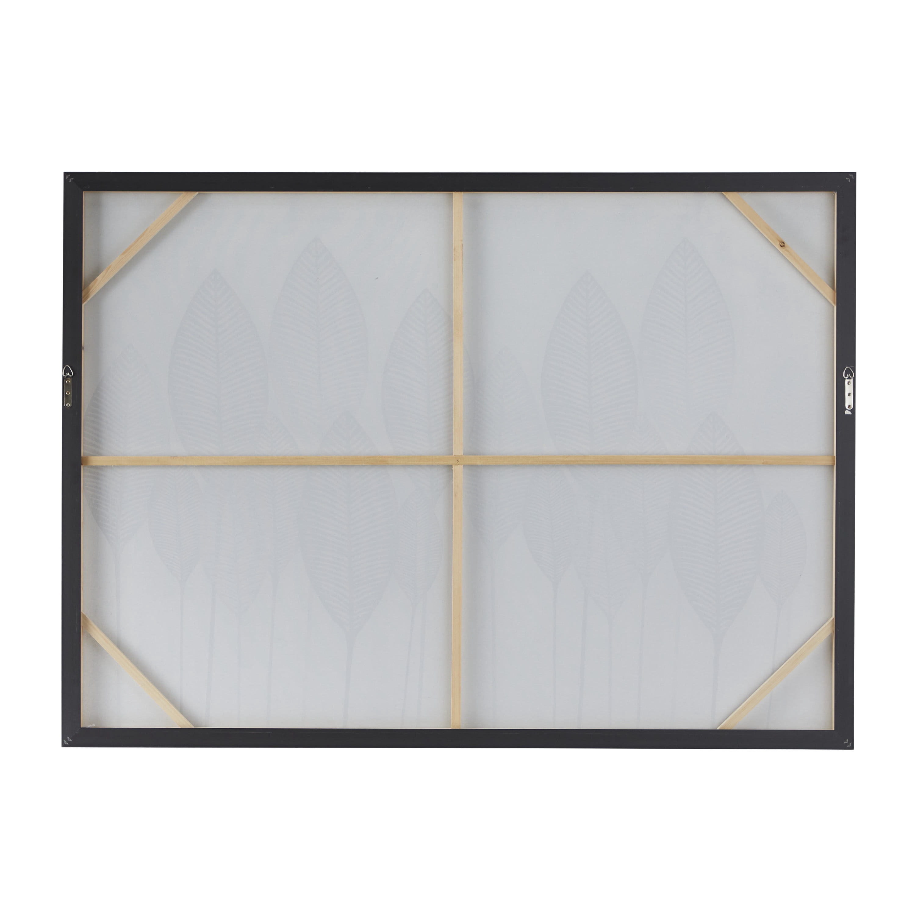 66" x 48" Leaf Framed Wall Art with Black Frame, by DecMode