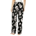 thumbnail image 3 of Goofa black white Skull bone Printed Soft Pajama Pants for Women, Wide Leg Comfy Casual Lounge Yoga Pants-XX-Large, 3 of 9