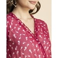 thumbnail image 5 of Moomaya Printed Flared Maxi Dress For Women, V-Neck Long Sleeve, Chiffon Maxi Dress, 5 of 9