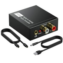 DAC 192KHz Digital to Analog Audio Converter, Optical to RCA Adapter with Coaxial Cable, Toslink Optical to 3.5mm Adapter for PS4 HD DVD Home Cinema Systems