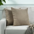 thumbnail image 1 of 3S Brother's Solid Cushion Cover Super Soft & Cozy Home Décor Throw Pillow Case for Chair Couch Bedroom & Livingroom Décor Pillowcase with Invisible Zipper Set of 2 Pieces - Barley 20"x20" Each, 1 of 8