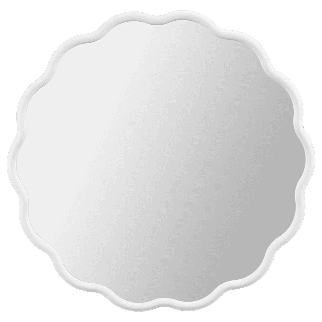Bouclair White Scalloped Mirror