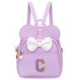 thumbnail image 1 of Minimochila KKXIU con iniciales en forma de lazo para niñas, piel sintética morada, 1 of 7