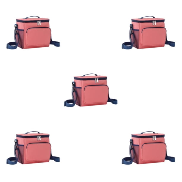 Inteprter Fiambrera Tamaño de la bolsa Material ligero Tessuto Oxford Bolsa de almuerzo con aislamiento térmico Rosa Type2 NO2
