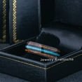 thumbnail image 6 of Mens Tungsten Wedding Band with Turquoise & Koa Wood Inlay - Black Dome Tungsten Carbide Ring - Anniversary Band - TN827s11.5, 6 of 6