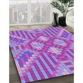 thumbnail image 3 of Ahgly Company Machine Washable Indoor Rectangle Transitional Purple Mimosa Purple Area Rugs, 8' x 10', 3 of 7