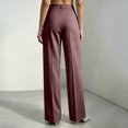 thumbnail image 4 of Dress Pants Women High Waisted Wide Leg Casual Stripe Trousers Breathable Stretch Business Dressy Office Pinstripe Slacks L, 4 of 9