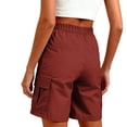 thumbnail image 5 of Aoiroe Women's Lightweight Mid Rise Hiking Shorts Stretch for Athletic Summer Travel Outdoor Golf with Pockets Red XL, 5 of 6