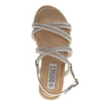 thumbnail image 6 of Badgley Mischka Girls Wedge Sandals. (Little Kids Big Kids), Silver, 2, 6 of 8