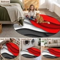 thumbnail image 5 of Round Rugs 4Ft, Red Grey Ombre Round Area Rug Washable Indoor Throw Carpet, Geometric Abstract Art Moire Modern Soft Non Slip Circle Rug for Kitchen Nursery Room Home Decor Aesthetic, 5 of 8