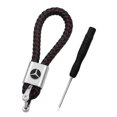 thumbnail image 1 of 1Pcs Car Metal Hand-Woven Key Rope Keychain Key Ring For Mercedes Benz AMG M E B A C S GLA GLC GLE GLS Class W166 W176 W204 W205 Dark Brown, 1 of 6