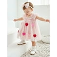 thumbnail image 5 of Jxzom Baby Girl Valentines Day Outfit Flying Sleeve Heart Decor Layered Tulle Romper Dress with Headband 1 3 6 9 12 18 Months Cute Valentines Clothes, 5 of 10