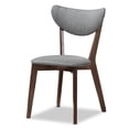 thumbnail image 3 of Baxton Studio Hadrea Mid-century Modern Walnut-Finished Dark Grey Fabric Upholstered 5-Piece Dining Set, 3 of 6