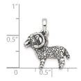 thumbnail image 2 of White Sterling Silver Charm Pendant 17 mm 19 Antiqued Aries, 2 of 2