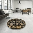 thumbnail image 4 of Ahgly Company Machine Washable Indoor Rectangle Abstract Dark Almond Brown Area Rugs, 8' x 10', 4 of 7