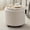 Boucle White, variant on Ornavo Home Round Storage Ottoman with Reversible Lid, 17in Faux Leather Mocha Stool