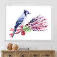 thumbnail image 2 of Designart 'Blue Jay Bird On Bouquet Of Pink Flowers' Traditional Framed Canvas Wall Art Print, 2 of 5