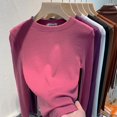 thumbnail image 4 of Camisa de manga larga de polar para mujer y de invierno con forro polar grueso y cuello medio alto, 4 of 6
