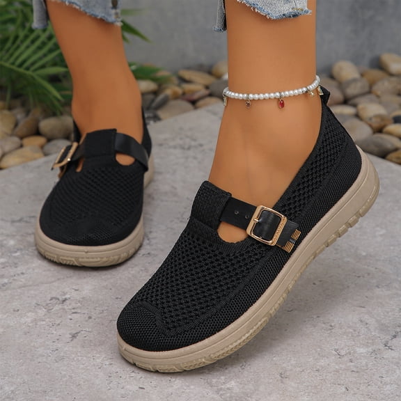 Willtoo Mary Jane Flats Women with Adjustable Strap Wide Round Toe Casual Ballet Flats Shoes Dressy Comfortable for Office Work Walking Business