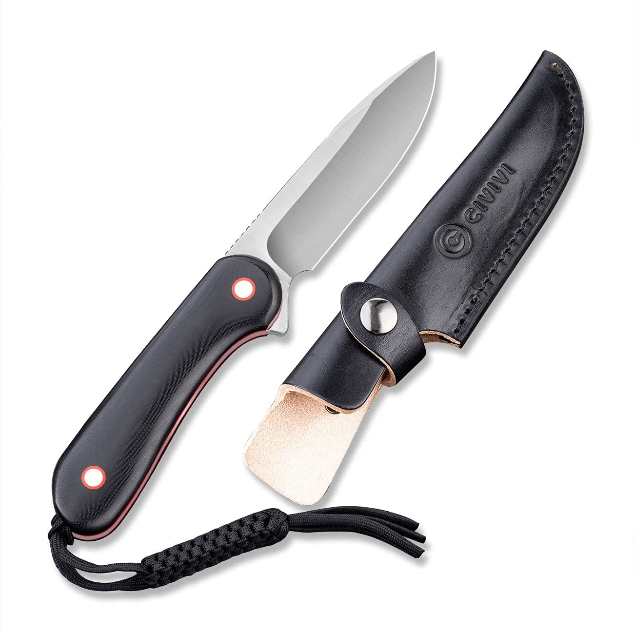 CIVIVI Elementum Fixed Blade C2104A Knife 10Cr15CoMoV Stainless Steel Black G10 Hunting Knives