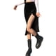 thumbnail image 5 of Falda bodycon de mujer Cintura alta Color sólido Falda de terciopelo dividida en línea A(Negro-S) Nituyy Falda-GL715-MD10848A1, 5 of 6