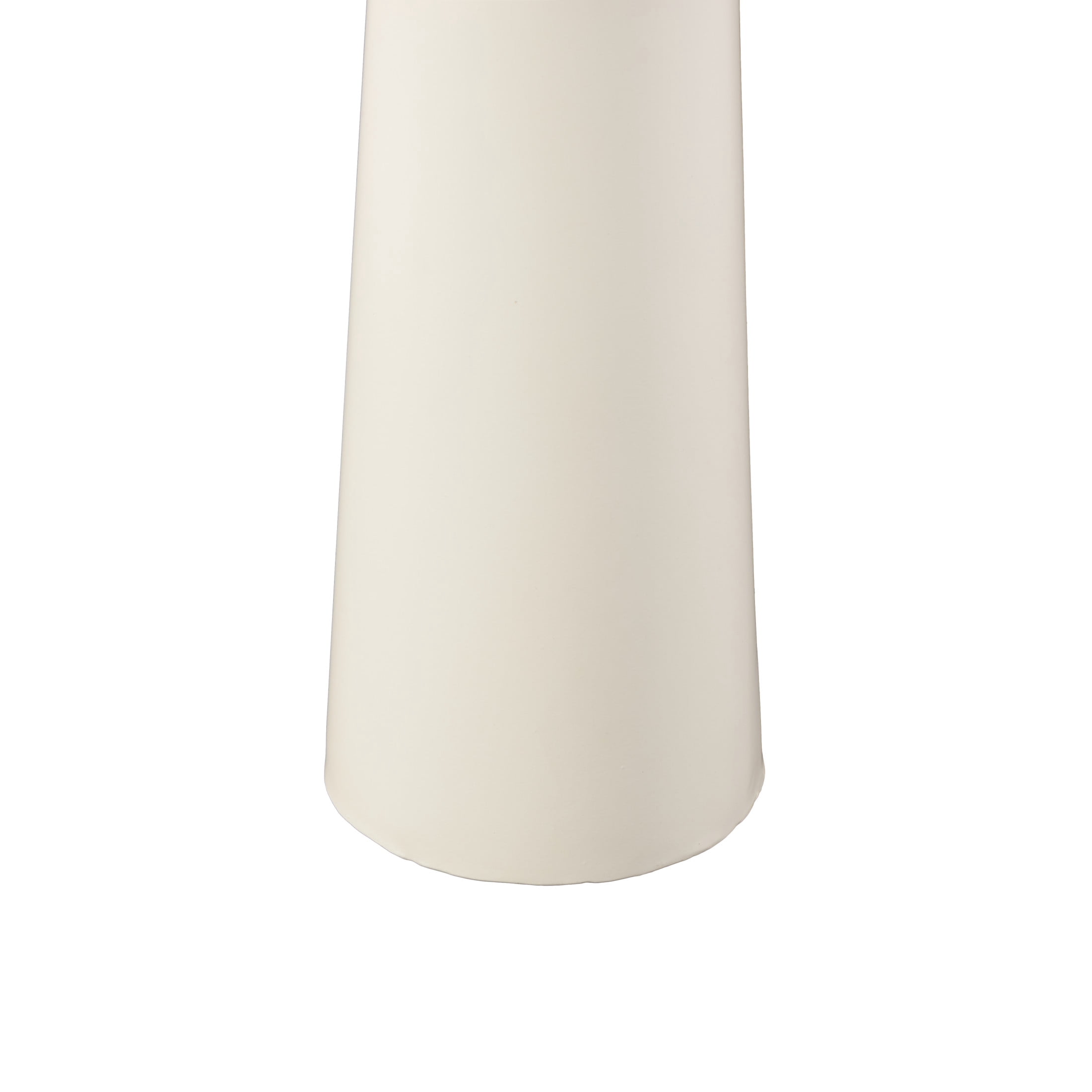 DecMode 32" Tall Art Deco Fluted Floor Cream Metal Vase