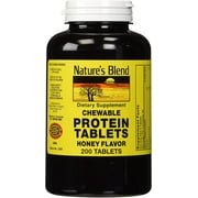 Natures Blend Chewable and Honey-flavored Protein Tablets 200 Ct | Protein Pills | Supplements for Men | Protein Capsules | Weight Gain Supplements | Essential Nutrition on the Go