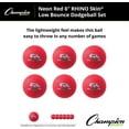 thumbnail image 6 of Champion Sports 6" Neon Red Rhino Skin Low Bounce Dodgeball Set, 6 of 6